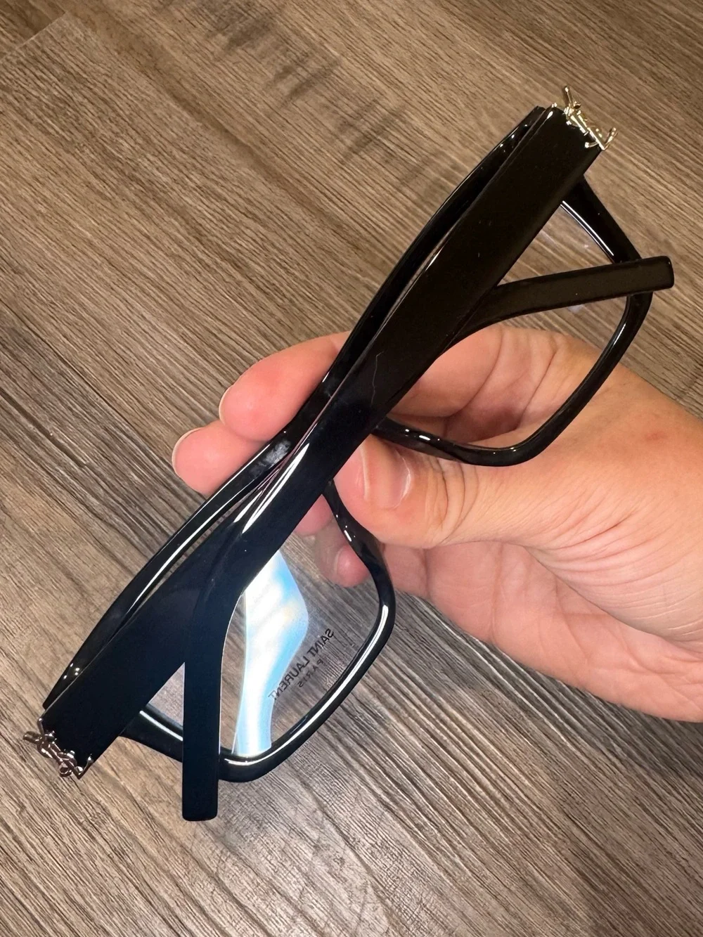 Yves Saint Laurent YSL Logo Rectangle Black Eyeglasses SLM10